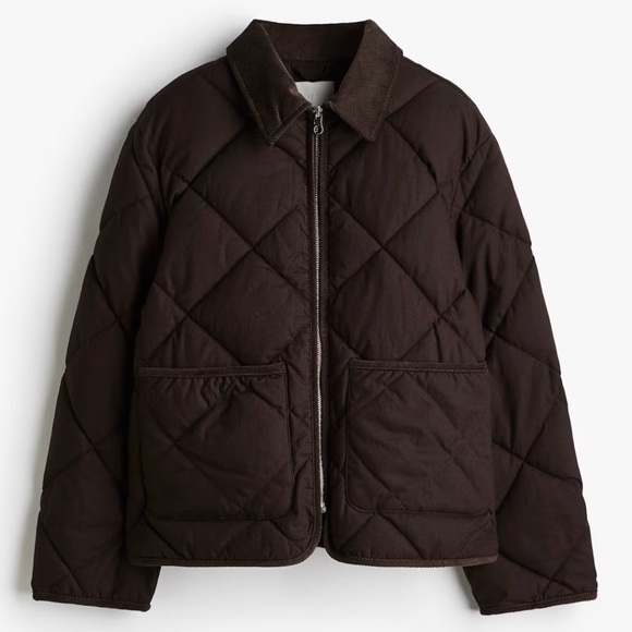 H&M Jackets & Blazers - H&M Dark Brown Quilted Jacket